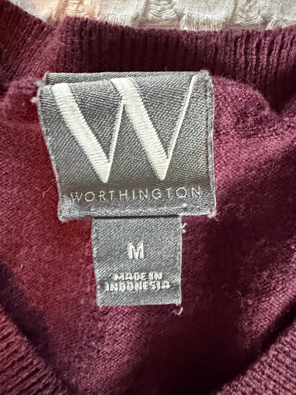 Worthington Burgundy V-Neck Sweater - Picture 3 of 3